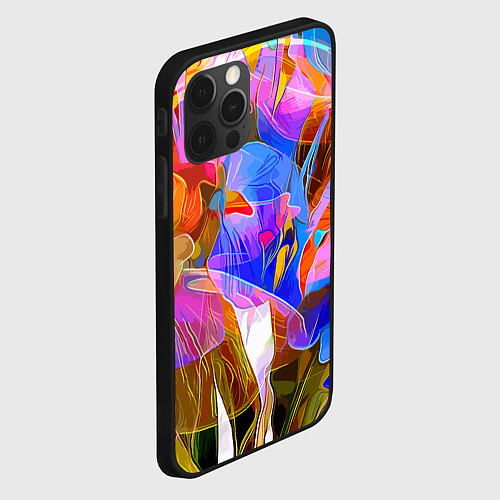 Чехол iPhone 12 Pro Max Красочный цветочный паттерн Лето Colorful floral p / 3D-Черный – фото 2