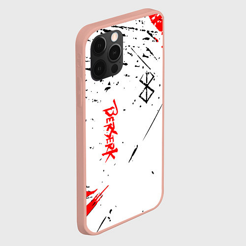 Чехол iPhone 12 Pro Max Берсерк - Berserk logo elements / 3D-Светло-розовый – фото 2