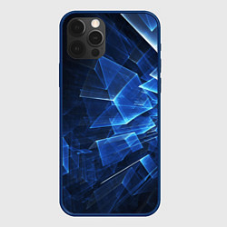 Чехол iPhone 12 Pro Max Abstract geometric Прозрачные синие голографически