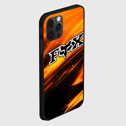 Чехол iPhone 12 Pro Max FOX RACING - ФОКС СИЯНИЕ / 3D-Черный – фото 2