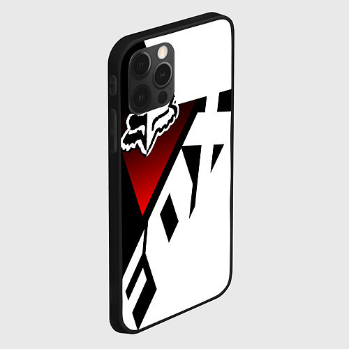 Чехол iPhone 12 Pro Max FOX RACING - ФОКС ЧЕРНЫЙ И БЕЛЫЙ / 3D-Черный – фото 2