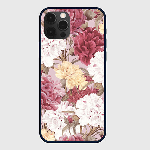 Чехол iPhone 12 Pro Max Цветы Восхитительный Летний Букет Пион / 3D-Черный – фото 1