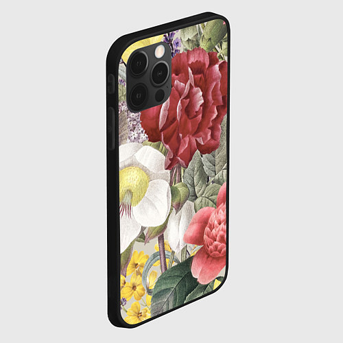 Чехол iPhone 12 Pro Max Цветы Красочный Садовый Букет / 3D-Черный – фото 2