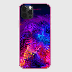 Чехол iPhone 12 Pro Max Цветные неоновые разводы на воде Авангард Colored