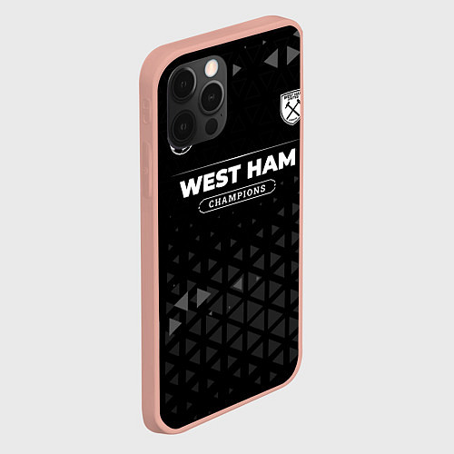 Чехол iPhone 12 Pro Max West Ham Champions Uniform / 3D-Светло-розовый – фото 2