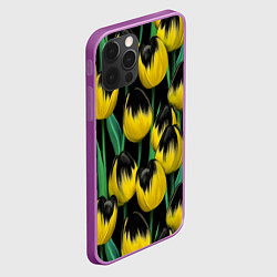 Чехол для iPhone 12 Pro Max Цветы Желтые Тюльпаны, цвет: 3D-сиреневый — фото 2