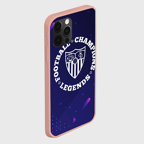 Чехол iPhone 12 Pro Max Символ Sevilla и круглая надпись Football Legends / 3D-Светло-розовый – фото 2