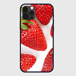 Чехол для iPhone 12 Pro Max Strawberries, цвет: 3D-черный