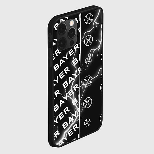 Чехол iPhone 12 Pro Max BAYER - Молнии Паттерны / 3D-Черный – фото 2