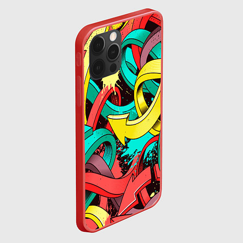 Чехол iPhone 12 Pro Max ПЕРЕПЛЕТАЮЩИЕСЯ СТРЕЛКИ / 3D-Красный – фото 2