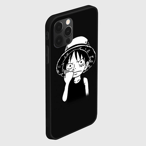 Чехол iPhone 12 Pro Max Маленький Луффи / 3D-Черный – фото 2