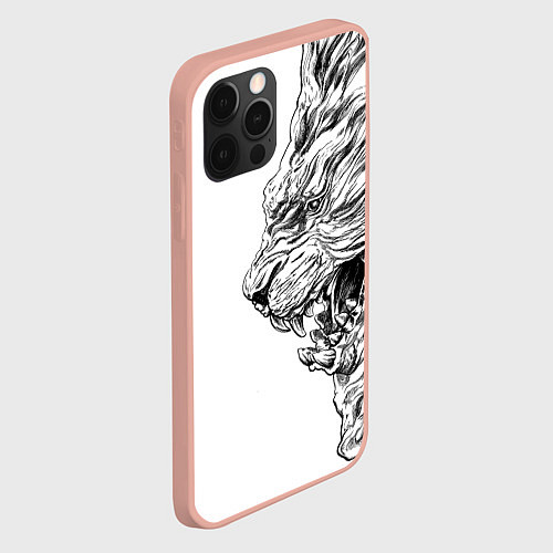 Чехол iPhone 12 Pro Max LION pride / 3D-Светло-розовый – фото 2