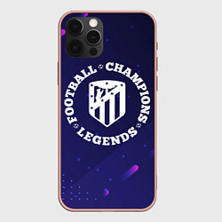 Чехол для iPhone 12 Pro Max Символ Atletico Madrid и круглая надпись Football, цвет: 3D-светло-розовый