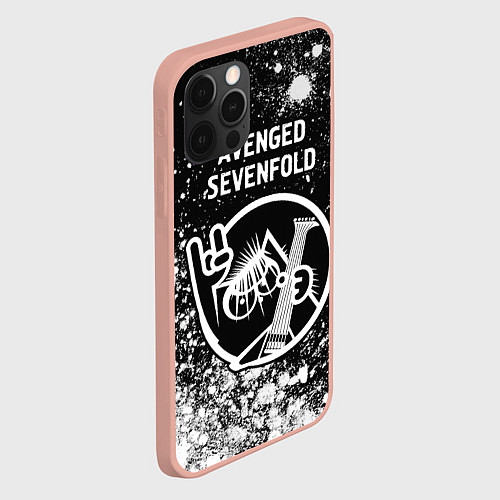 Чехол iPhone 12 Pro Max Avenged Sevenfold КОТ Краска / 3D-Светло-розовый – фото 2