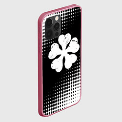 Чехол для iPhone 12 Pro Max Белый логотип Черный клевер на черном, цвет: 3D-малиновый — фото 2