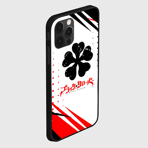 Чехол iPhone 12 Pro Max Чёрный клевер черная красная текстура / 3D-Черный – фото 2