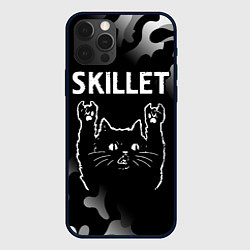 Чехол для iPhone 12 Pro Max Группа Skillet и Рок Кот, цвет: 3D-черный