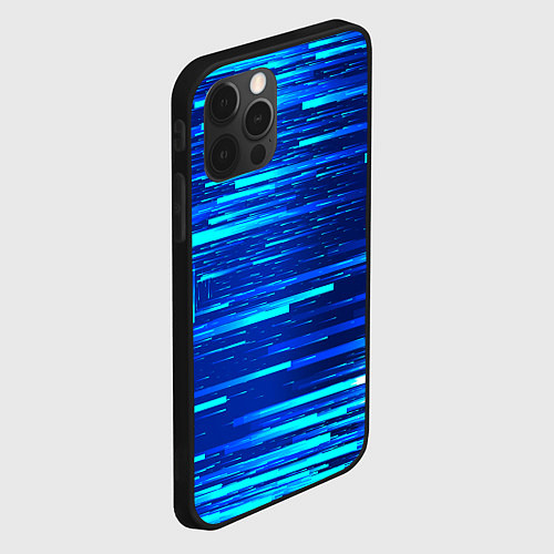 Чехол iPhone 12 Pro Max BLUE STRIPES / 3D-Черный – фото 2