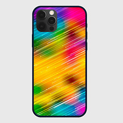 Чехол для iPhone 12 Pro Max RAINBOW POLYCHROME, цвет: 3D-черный