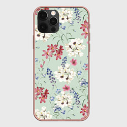 Чехол для iPhone 12 Pro Max Цветы Зефирантес и Магнолии, цвет: 3D-светло-розовый