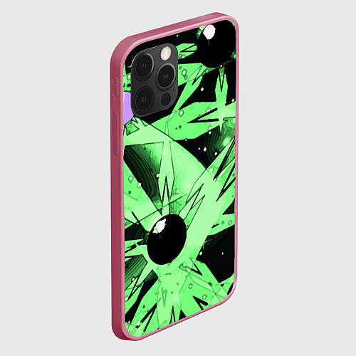 Чехол iPhone 12 Pro Max Абстрактный узор с 3d шарами / 3D-Малиновый – фото 2