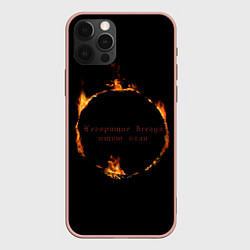 Чехол для iPhone 12 Pro Max Знак тьмы из Dark Souls с надписью, цвет: 3D-светло-розовый