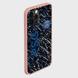 Чехол для iPhone 12 Pro Max Псж синие белые чёрточки, цвет: 3D-светло-розовый — фото 2