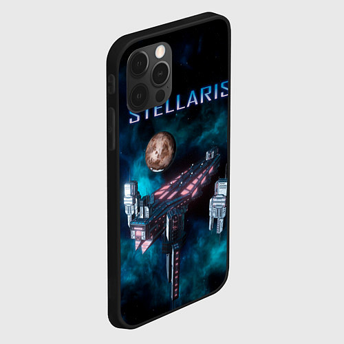 Чехол iPhone 12 Pro Max Stellaris космический корабль / 3D-Черный – фото 2