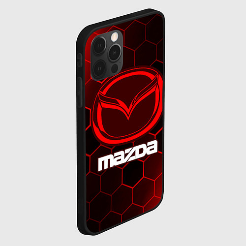 Чехол iPhone 12 Pro Max MAZDA Соты / 3D-Черный – фото 2