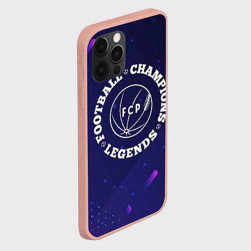 Чехол iPhone 12 Pro Max Символ Porto и круглая надпись Football Legends an / 3D-Светло-розовый – фото 2