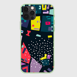 Чехол для iPhone 12 Pro Max Абстракционизм Геометрические Формы и Фигуры, цвет: 3D-салатовый