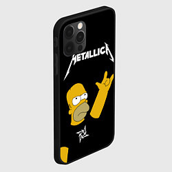 Чехол для iPhone 12 Pro Max Metallica Гомер Симпсон рокер, цвет: 3D-черный — фото 2
