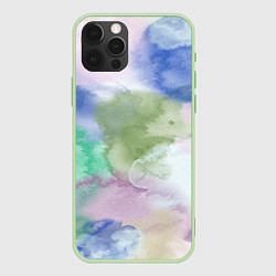 Чехол для iPhone 12 Pro Max Акварельная текстура, цвет: 3D-салатовый