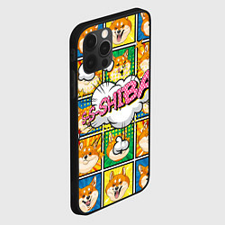 Чехол для iPhone 12 Pro Max Pop art shiba inu, цвет: 3D-черный — фото 2