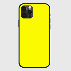 Чехол для iPhone 12 Pro Max Однотонный неоновый лимонный желтый тон, цвет: 3D-черный