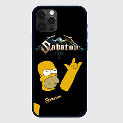 Чехол для iPhone 12 Pro Max Sabaton Гомер Симпсон рокер, цвет: 3D-черный