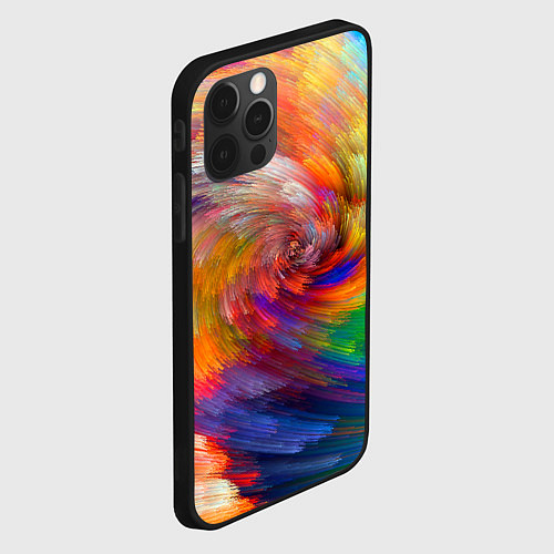 Чехол iPhone 12 Pro Max MULTICOLORED SWIRLS / 3D-Черный – фото 2