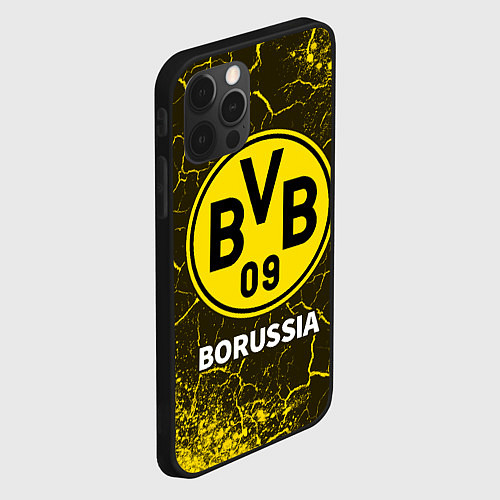 Чехол iPhone 12 Pro Max БОРУССИЯ Краска / 3D-Черный – фото 2