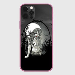 Чехол для iPhone 12 Pro Max Сексуальная девушка - зомби с чупа-чупсом, цвет: 3D-малиновый