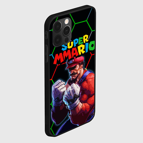 Чехол iPhone 12 Pro Max ММАРИО ММА Супер Марио Super Mario / 3D-Черный – фото 2