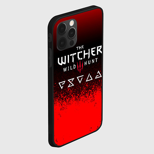 Чехол iPhone 12 Pro Max Witcher blood / 3D-Черный – фото 2