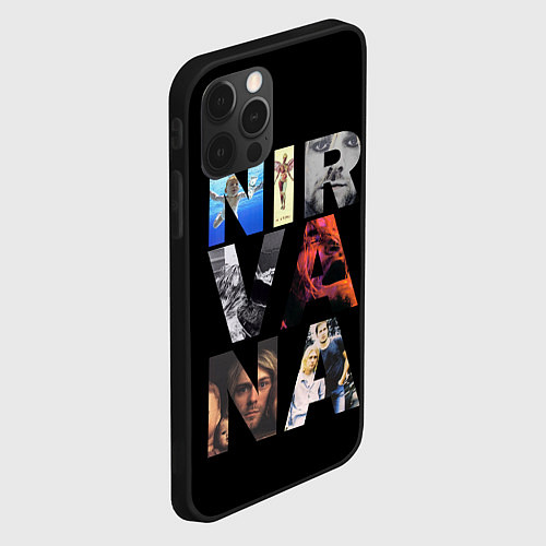 Чехол iPhone 12 Pro Max Nirvana Альбомы / 3D-Черный – фото 2