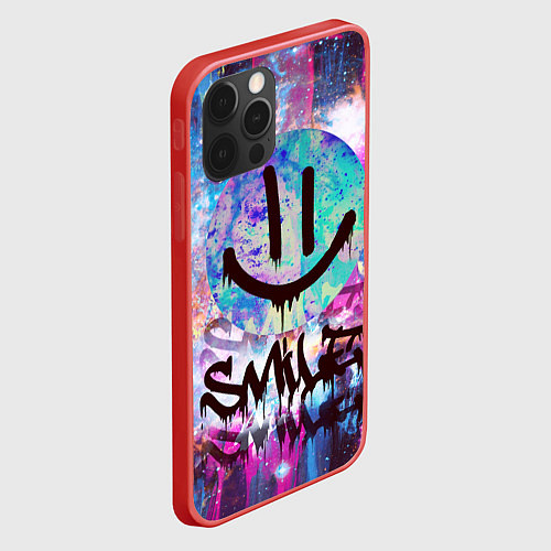 Чехол iPhone 12 Pro Max Galaxy Smile / 3D-Красный – фото 2