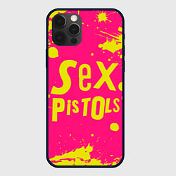 Чехол для iPhone 12 Pro Max Sex Pistols Yellow Logo, цвет: 3D-черный