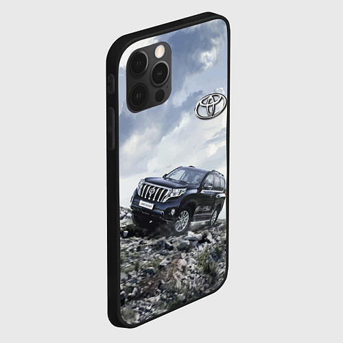 Чехол iPhone 12 Pro Max Toyota Land Cruiser Prado на скальных камнях Mount / 3D-Черный – фото 2