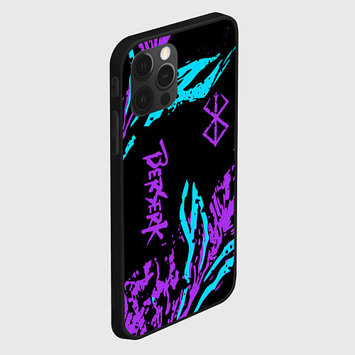 Чехол iPhone 12 Pro Max Berserk bleck mask neon / 3D-Черный – фото 2