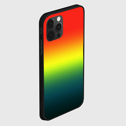 Чехол iPhone 12 Pro Max Радужный красно-желто-зеленый градиент / 3D-Черный – фото 2