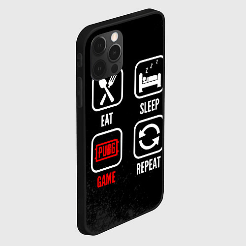 Чехол iPhone 12 Pro Max Eat, Sleep, PUBG, Repeat / 3D-Черный – фото 2