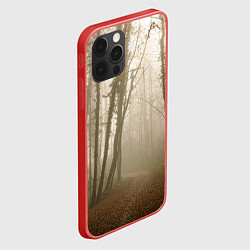 Чехол для iPhone 12 Pro Max Туманный лес на восходе, цвет: 3D-красный — фото 2