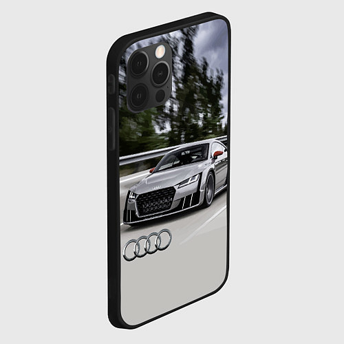 Чехол iPhone 12 Pro Max Ауди на скоростном шоссе Audi on the expressway / 3D-Черный – фото 2